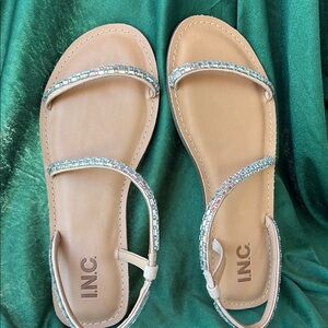INC International Concepts Jeweled Flat Sandal - Size 8